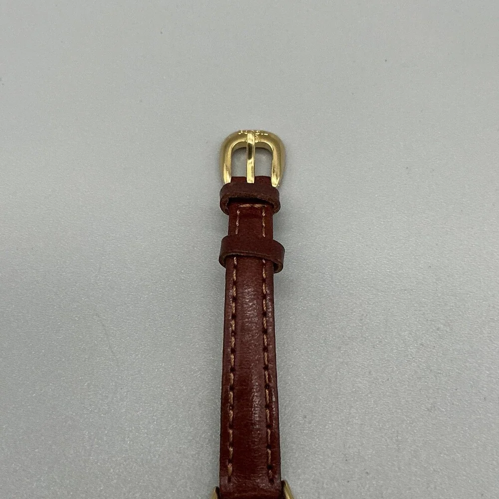 Fossil Womens Watch 19mm Rivoli MOP Brown Leather Gold Tone PC-9536 Quartz 30M